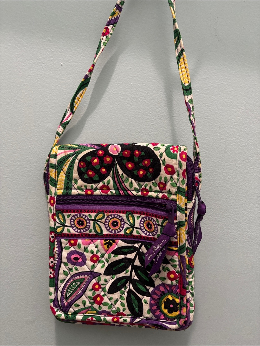 Vera Bradley Purple Multicolor Floral Quilted Crossbody